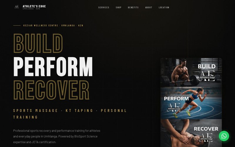 Athlete's Edge website homepage